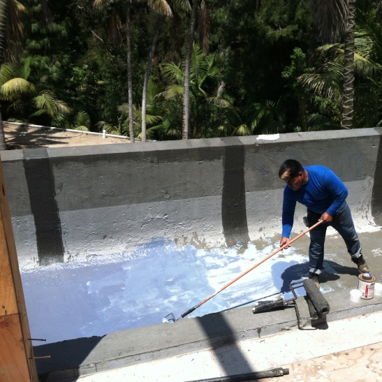 Waterproofing the Pool - Love the color!